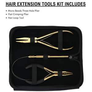 Ensemble d'outils professionnels pour extensions de cheveux, pince à sertir multifonctionnelle pour micro-perles sécurisées, pince à micro-perles à 3 trous, boucle pour tirer le fil - Product Image 2