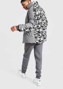 แจ็กเก็ตลายพรางสำหรับผู้ชาย,เสื้อบับเบิ้ลแจ็คเก็ตแบบมีซิปแขนยาวให้ความอบอุ่นในฤดูหนาวลายพรางสามารถกำหนดโลโก้ได้ตามต้องการ - Product Image 2