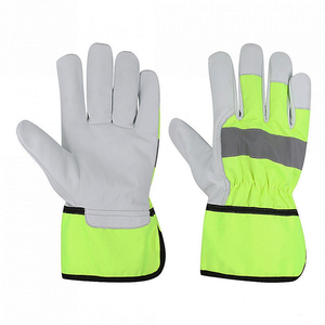 OEM Canadian <b>Rigger</b> <b>Gloves</b> Yellow Cow Split Leather Industrial Safety <b>Gloves</b> for Welding, Construction & Gardening - Product Image 5