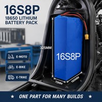 Paquete de Baterías de Litio de 60V 20Ah 18650 para Motocicleta Eléctrica, BMS Integrado 16S8P para Scooter y Bicicleta Eléctrica
