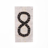 Numéros de maison modernes en mosaïque écologiques avec design graphique pour crédence, épaisseur 5 mm, marque ArtisRaw