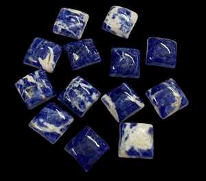 30 pièces sodalite naturelle polie en vrac pierre précieuse cabochon de forme carrée 8mm à 30mm pour la fabrication de bijoux - Product Image 1