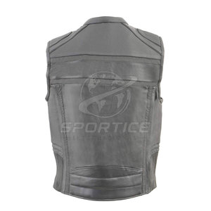 Stylish Casual <b>Men</b> Winter Leather <b>Vest</b> Soft Material Covered Button Closure Sleeveless Design Comfortable Fit Eco-Friendly - Product Image 2
