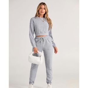 Ensemble de survêtement d'hiver streetwear, impression de logo personnalisée, coton vierge, vêtements décontractés, style luxueux, survêtement pour femmes - Product Image 3