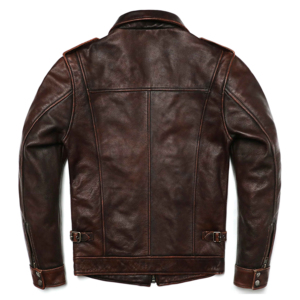 Chaqueta personalizada de moda para hombres de manga larga con cremallera chaqueta de cuero de vaca natural para hombres - Product Image 5