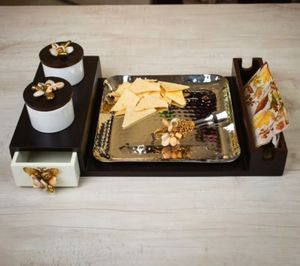 Bandeja para servir de madera hecha a mano Bandeja para servir de madera más vendida para uso en fiestas y decoración festiva de La India - Product Image 2