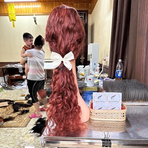 วิกผมดิบจากเวียดนามมีความละเอียดสูงสำหรับวิกผมแท้แบบมีลูกไม้ด้านหน้าสีดำสำหรับผู้หญิง - Product Image 1