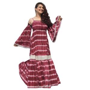 Vestido Largo Informal de Moda para Mujer, Estilo Bohemio y Hippie, con Estampado Tie Dye, para Fiestas, Primavera 2026, Venta al por Mayor en India - Product Image 1