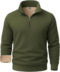 Top Quality Long Sleeve Sweatshirts Thermal Stand Collar <b>Quarter</b> Button Up Pullover Sweatshirt - Product Image 1