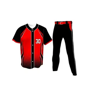 2023 Neues Design Coole modische Hot Selling Sublimated Baseball Jersey Benutzer definierte Baseball Uniform Trikot und Hosen 2 Stück Set