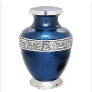 Urnes de crémation en aluminium gravé de feu d'argent pour les cendres humaines - Product Image 2