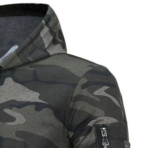 Pull à capuche à manches longues décontracté pour hommes 100% coton hiver tissu tricoté col à capuche teint uni - Product Image 3