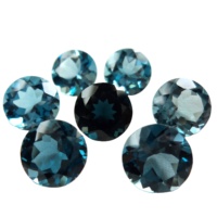 Topaze bleue de Londres géante 9 mm 23 carats 7 pièces, pierres précieuses rondes facettées de couleur bleue naturelle, prix par carat, pierres PDM GEMS OEM ODM