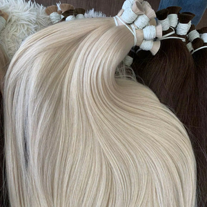 ผมต่อจากผมมนุษย์ย้อมสีผมสีบลอนด์อ่อนแบบตรงเป็นมัดผมดิบแท้สำหรับผมถักเปีย - Product Image 5