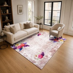 RUGS DEPOT LXDP-0550 Wholesale Multicolor Neutral Minimalist Designer Digital Printed Machine Washable Chenille Rug Non <b>Slip</b> - Product Image 2