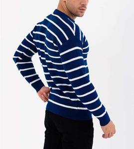 Color personalizado de manga larga transpirable Casual en blanco de cuello alto precio al por mayor de punto de invierno hombres ropa deportiva suéteres de lana de algodón - Product Image 5
