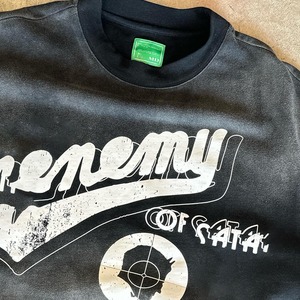 Camiseta holgada unisex de 100% algodón personalizada lavado ácido pesado 280 GSM serigrafía de gran tamaño patrón sólido 200 gramos peso de la tela - Product Image 4