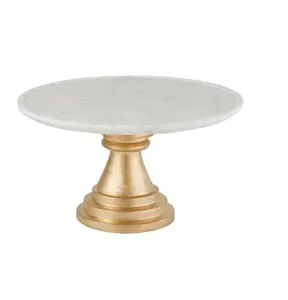Modern design Marble cake stand Style Acacia Wooden & Marble Cheese Cake Dessert stand wholesale supplier