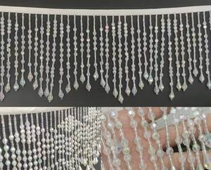 Garniture de perles lourdes pendantes, franges ondulées en cristal, garniture de franges pour robe de mariée, ceinture, costumes de danse du ventre - Product Image 3