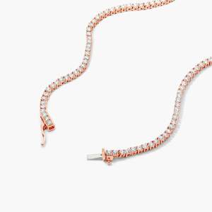 Cadena de tenis de diamante moissanita de 3,50 MM, collar de diamantes de corte redondo helado, regalo chapado en oro de plata/10K para uso diario y eventos - Product Image 6