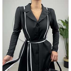 Robe fourreau confortable GARNI 1008 avec manches carotte à passepoil - Product Image 3