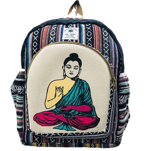 Sac à dos unisexe en coton fait main, écologique, durable, élégant, artisanat tissé à la main, imprimés animaliers, capacité 20-35L, pour l'extérieur - Product Image 1