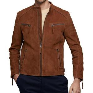Veste en cuir véritable pour homme en daim marron, veste de motard en daim de haute qualité, parfaite pour toutes les saisons, veste bomber en cuir 2026 - Product Image 6