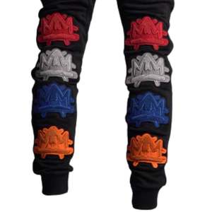 <b>Men</b> Patch Design Jogger Pants French Terry Sweatpants <b>Casual</b> Streetwear <b>Elastic</b> <b>Waist</b> Training Pants - Product Image 4