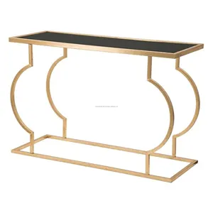 Design personalizado Prancha Preta com Golden Frame Console Tabela Perfeito para Sala de estar ao ar livre Home Decor Indoor