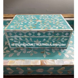 Handmade Decorative Bone Inlay Jewelry Box <b>Resin</b> Gift Box with Intricate Bone Inlay Design for Stylish Storage - Product Image 1