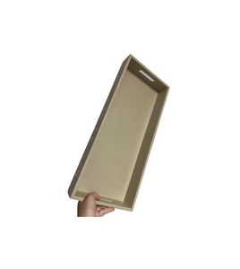 ถาดไม้ไผ่ทรงสี่เหลี่ยมผืนผ้าพร้อมด้ามจับกล่องไม้ที่เป็นเอกลักษณ์ MDF สำหรับไวน์อาหารหรือเทียนที่ให้บริการและการจัดเก็บของขวัญ - Product Image 1