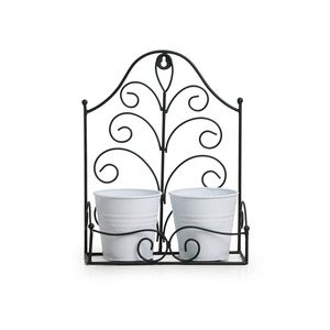 Macetero de Pared de Diseño Moderno en Negro con Maceta Blanca para Decoración de Entrada, Dormitorio o Sala de Estar con un Aspecto Elegante y Limpio de la India - Product Image 1