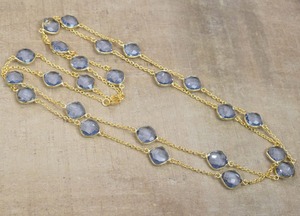 Collier chaîne de pierres précieuses Améthyste taillée Argent sterling 925 Mois de juillet Pierre de naissance Collier de créateur Cadeau pour elle - Product Image 3