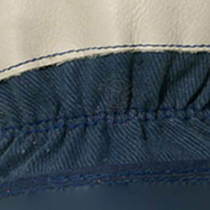 ถุงมือหนังวัวแบบแยกสองชั้นพร้อมเสริมหลังผ้าฝ้ายดีไซน์ลายขวาง - Product Image 2