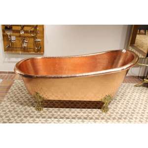 Baignoires autoportantes en cuivre antique avec finition polie à la main Design traditionnel d'inspiration vintage pour intérieurs de salle de bain de luxe - Product Image 3