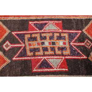 Tapis turc vintage 2,8x11,1 pieds, tapis persan Herki orange - Product Image 4