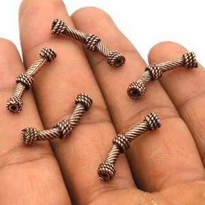 Perle tube incurvée 25X3mm pour la fabrication de colliers et de bracelets Plaqué or 18 carats Argent Oxydé Cuivre Plaqué B310 - Product Image 2