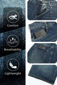Premium Quality <b>Mens</b> Denim Shorts | Eco-Friendly <b>Elastic</b> <b>Waist</b> | Distressed Design Both-Side Pockets | Outdoor Summer Wear | - Product Image 4