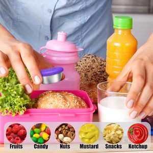 4 packs de petits contenants à condiments de 1.6oz avec couvercles pour vinaigrette Go Contenants à sauce réutilisables en acier inoxydable Cadeau classique - Product Image 4