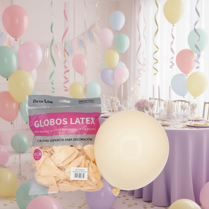 Globos de Látex Party Love de 30 cm, Color Naranja Pastel, Bolsa de 50 Unidades, Decoración - Product Image 3