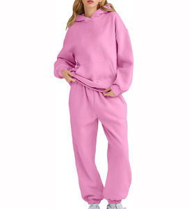 2025 ensemble survêtement uni coupe ajustée 100% coton polaire survêtement impression personnalisée pull sport survêtements pour femmes - Product Image 6