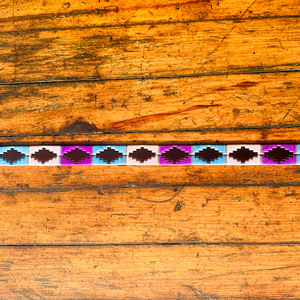 เข็มขัดโปโลหนังควายสีกุหลาบชมพู & ฟ้าหัวเข็มขัดทองเหลืองแข็งกว้าง35มม. สำหรับการขี่ม้า - Product Image 4