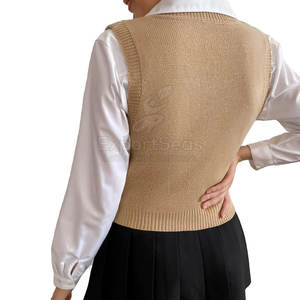 Chaleco de Punto Corto de Fabricante de Servicio OEM, Venta Caliente, Talla para Adultos, Ropa de Mujer, Chaleco de Punto Corto - Product Image 5