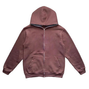 OEM personalizado ropa de calle de cara completa con cremallera Unisex personalizado grueso suéter con cremallera sudaderas con capucha chaqueta de invierno con técnicas de teñido liso - Product Image 2