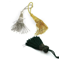Pompons Cérémoniels en Soie 8cm, Grands Pompons en Soie pour Bijoux, Pompons à Franges 100% Rayonne, Décoration en Soie