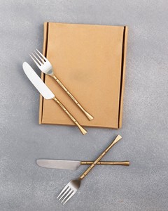 Ensemble de couteaux et fourchettes en métal de haute qualité pour restaurant et hôtel de mariage à prix de gros avec personnalisation - Product Image 5