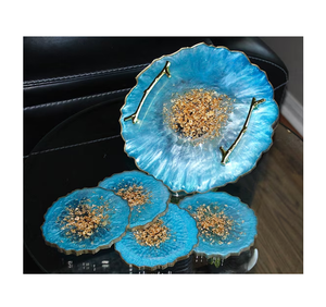 Plateau de service en résine époxy Plateau décoratif élégant Plateau en résine unique Restaurant Super Quality - Product Image 6