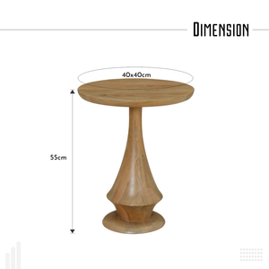 Ensemble de 2 tables d'appoint modernes en bois et marbre, finition naturelle, pour chambre à coucher - Product Image 5