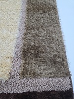 Adiva 3D Shaggy Moderner Blumen-Jacquard Gewebter Maschinengefertigter Dicker Jute-Teppich mit Mittlerem Flor, Reversibel mit Latex-Rückseite für Wohnzimmer