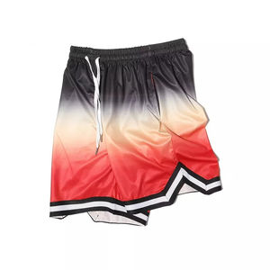 Pantalones cortos de baloncesto de verano personalizados de secado rápido de poliéster para hombre, pantalones cortos negros con logotipo personalizado de malla impresa - Product Image 2